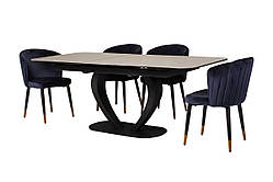 Керамічний стіл TML-815 айс грей + чорний