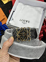 Ремень Loewe Anagram Belt in Pebble Grain Calfskin Black/Gold 105 х 3.8 см