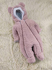 Дитячий теплий чоловічок комбінезон Тедді осінь весна зима 0-3 міс 56-62 розмір, фото 4