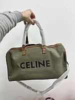 Celine Women Large Voyage Bag in Textile with Celine Print and Calfskin 20x20x20