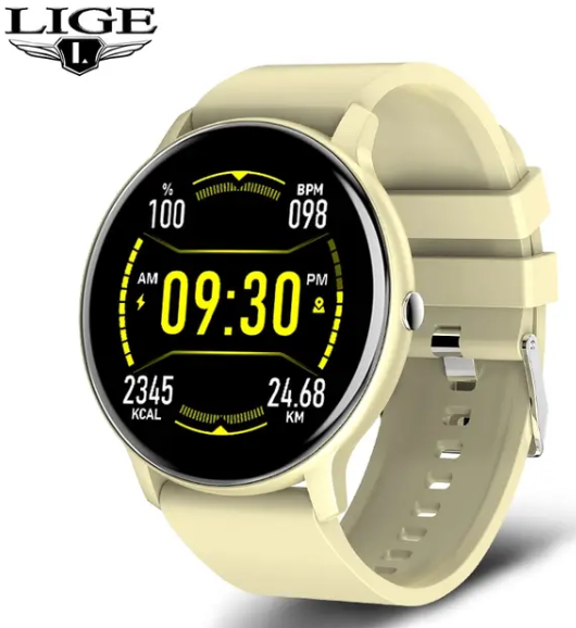 Розумні смарт годинник Lige 0223B Smart Watch для Android і iOS чорні, пульсометром, тонометром, крокоміром
