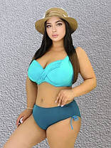 Купальник 2025 для полных SISIANNA 51810 Кейла мята (В НАЛИЧИИ ТОЛЬКО 50 52 54 56 58    УКР р-ры), фото 4