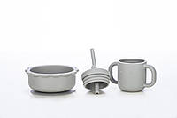 Силіконова миска дитяча FreeOn  Bear, сіра, фото 3