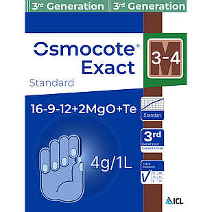 Добриво пролонгованої дії Осмокот Osmocote Exact Standard (16-9-12+2MgO+Te) 3-4 міс. 250 г
