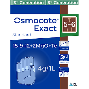 Добриво пролонгованої дії Осмокот Osmocote Exact Standard (15-9-12+2MgO+Te) 5-6 міс. 250 г