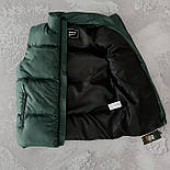 Чоловіча жилетка Nike (безрукавка) демісезонна весна-осінь жилет стьобаний Туреччина зелена. Живе фото, фото 2