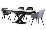 Керамічний стіл TML-817-1 білий мармур + чорний, фото 3