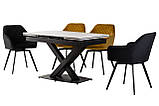 Керамічний стіл TML-817-1 білий мармур + чорний, фото 4