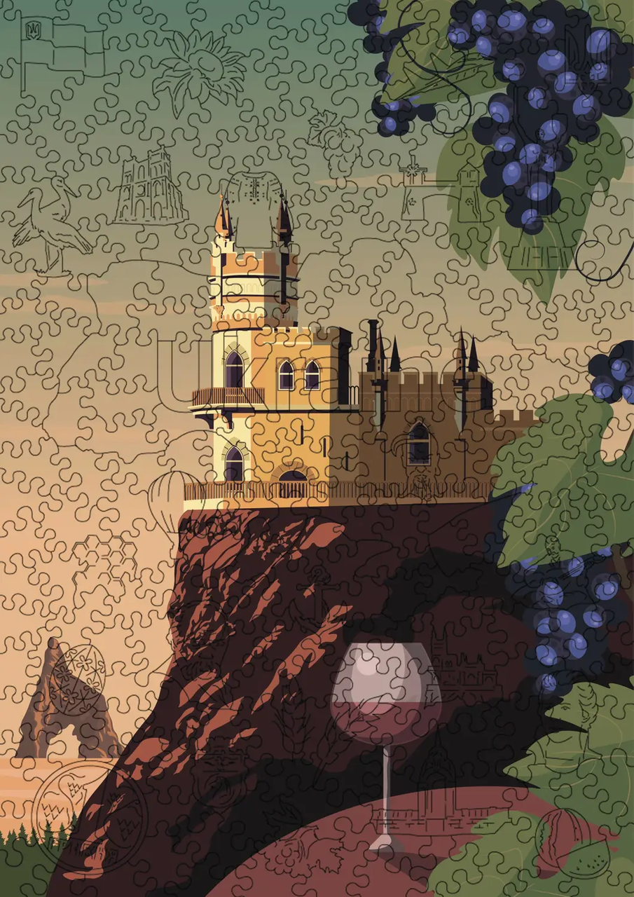 Середній Фігурний Дерев'яний Пазл Woods Story Крим L, фото 1