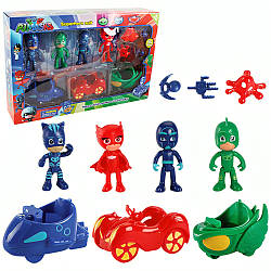 Набір фігурок "Герої в масках з транспортом" 4 шт / Іграшки для малюків / Фігурки Герої в масках / Іграшки Герої