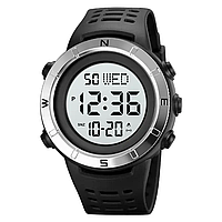 Мужские спортивные часы Skmei 2015 (Черные с белым циферблатом S)