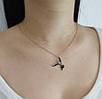 Срібне кольє з цирконієм "Чайка" ПТЦ-цч, фото 9