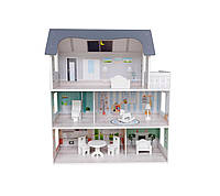 Деревянный игрушечный домик серый FreeON 227