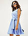 Стильне молодіжне плаття без рукавів з імітацією запаху, блакитне, фото 5