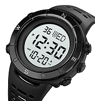 Мужские спортивные наручные часы Skmei 2015 (Черные с белым циферблатом)