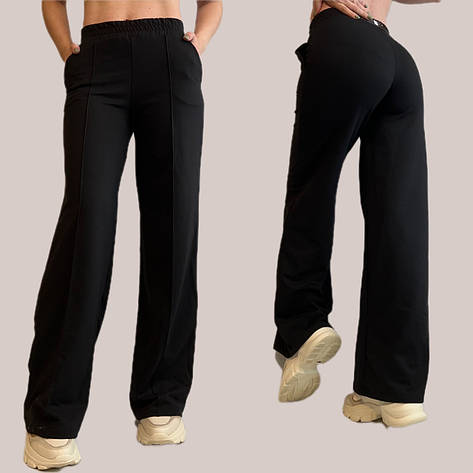 Жіночі широкі штани з стрілками мод. 96 чорні, фото 2