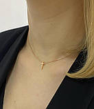 Срібний ланцюжок з хрестиком позолота, фото 2