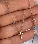 Срібний ланцюжок з хрестиком позолота, фото 3