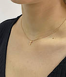 Срібний ланцюжок з хрестиком позолота, фото 4