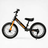 Біговел дитячий 14" дюймів Corso Lambo LB-14084 Чорний, з ручним гальмом, надувними колесами, велобіг, фото 3