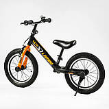 Біговел дитячий 14" дюймів Corso Lambo LB-14084 Чорний, з ручним гальмом, надувними колесами, велобіг, фото 4