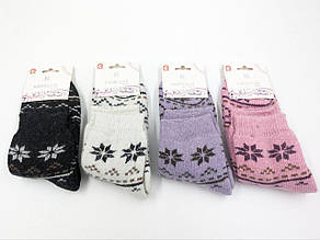 Жіночі шкарпетки шкарпетки теплі Kardesle середні з вовни та махрою сніжинка 36-40 мікс 6 пари/уп
