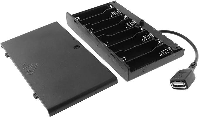 Акумуляторний/батарейний відсік на 8 х АА з кришкою і USB-мама