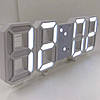 Настільний електронний годинник LY 1089, будильник, термометр, біле підсвічування, фото 8