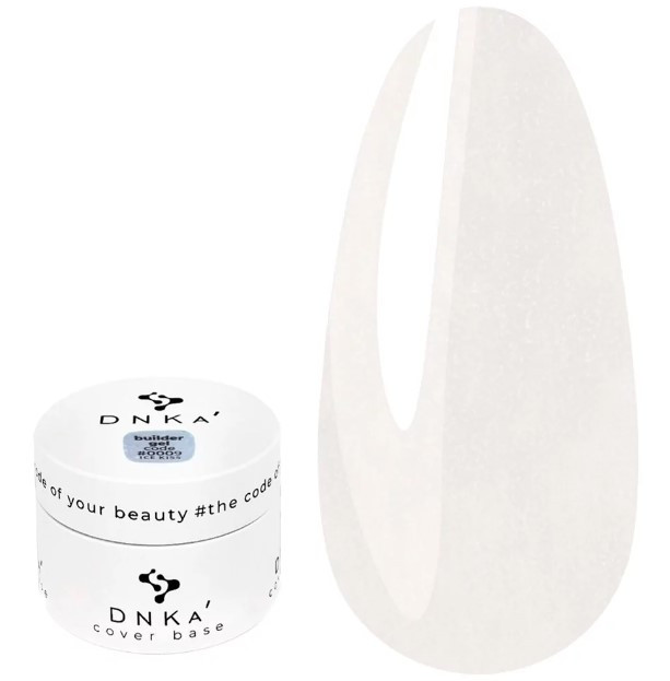Гель для нігтів DNKa Builder Gel 0009 Ice Kiss молочний із шиммером 30 мл