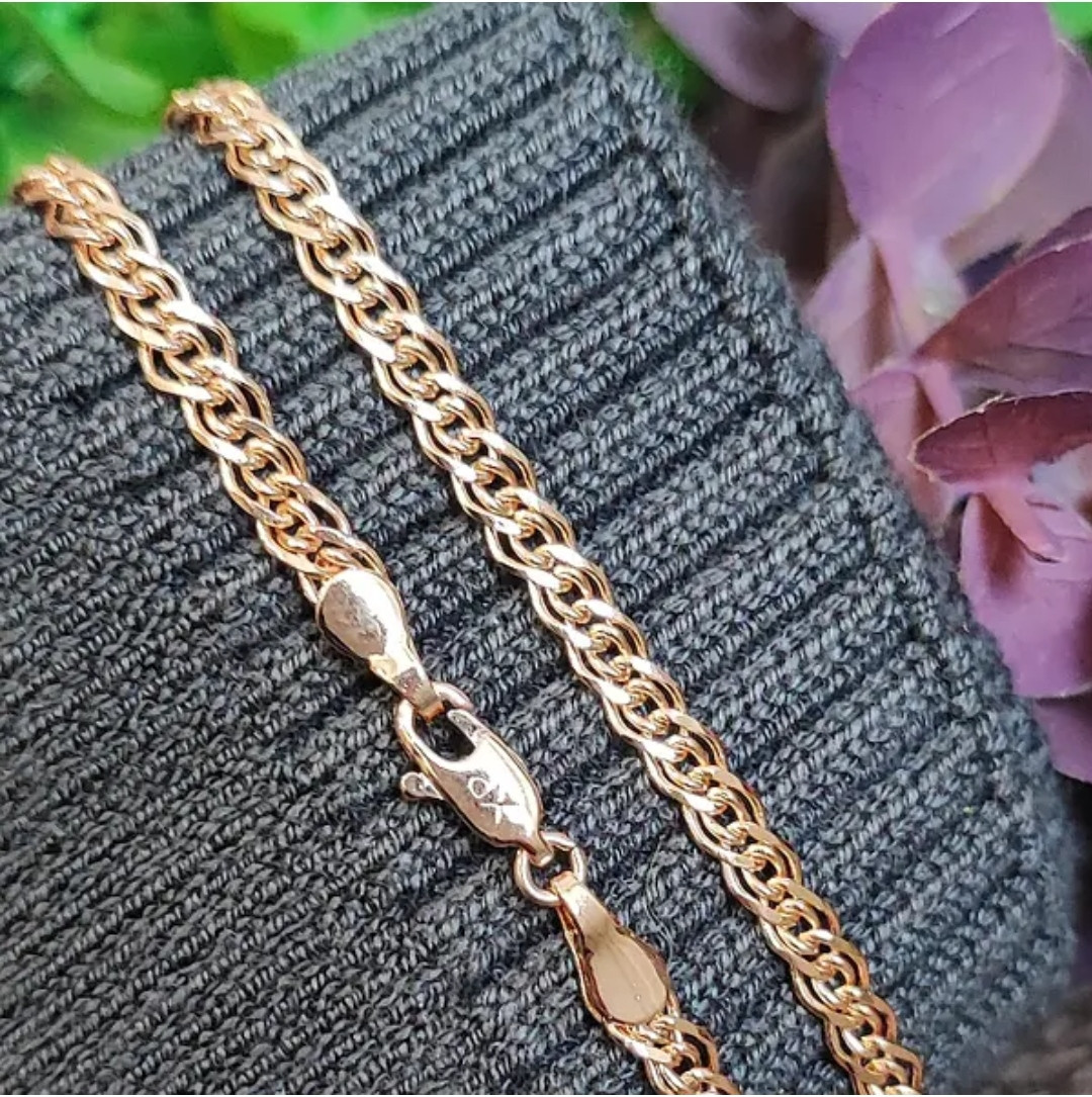 Ланцюжок xuping 3.5мм 55см медичне золото позолота 18к нонна ц780, фото 1