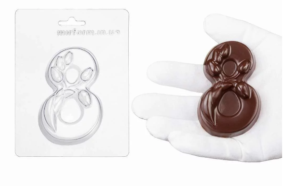 Форма пластикова 8 Березня з тюльпанами, фото 1