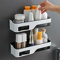 Полка для ванной комнаты Wall-mounted shelf настенная навесная, многофункциональный органайзер в ванную 0201