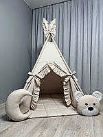 Вигвам Медвежонок Полный комплект, вигвам для девочки, детский домик, детская палатка, вигвам для детей
