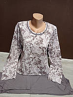 Пижама женская Турция Мокко 44-54 размеры 100% хлопок кофта и штаны кофе