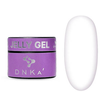 Гель для нарощування та моделювання DNKa Jelly Gel 0002 Vanilla молочний з легким рожевим підтоном 15 мл, фото 1