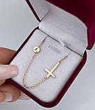 Срібний ланцюжок колье з хрестиком та гравіюванням, фото 4