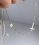 Срібний ланцюжок колье з хрестиком та гравіюванням, фото 5