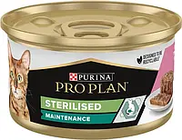 Purina Pro Plan Sterilised, кусочки в паштете, с тунцом и лососем 85г