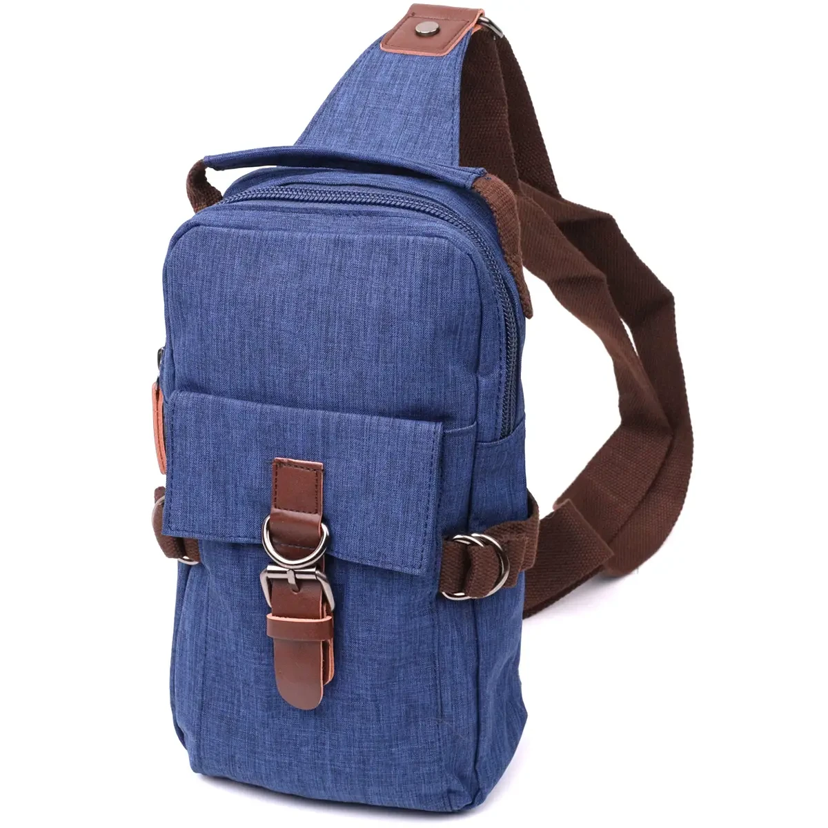 Стильна чоловіча сумка плечова із щільного текстилю Синій колір Vintage 22190 Caiman pro