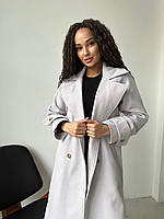 Пальто из мягкого кашемира, Весеннее кашемировое пальто, Базовое женское пальто 42/44, Светлый