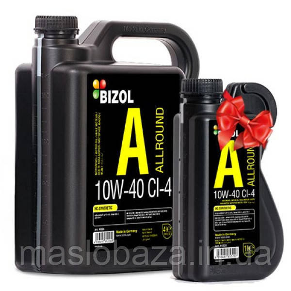 Напівсинтетична моторна олива — BIZOL Allround 10W-40 CI-4 4 л + 1 л