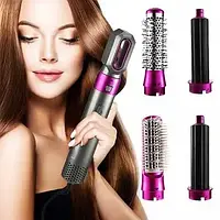 Щетка для волос электрическая Hot AIR Styler 5 в1 мультистайлер для завивки и укладки с насадками 1000 Вт 0201