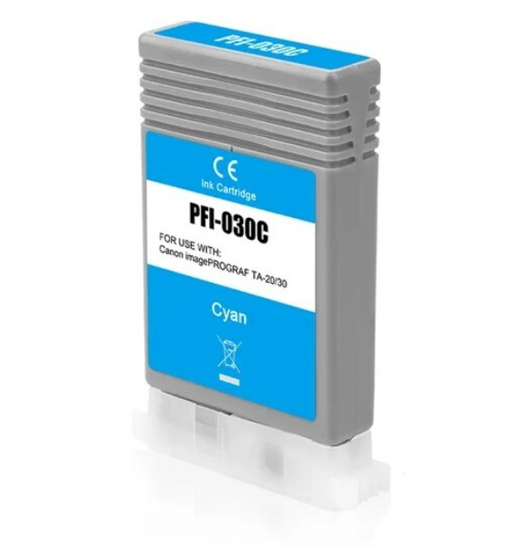 Сумісний картридж PFI-030C для Canon TM-240, TM-340, TA-20 і TA-30, Cyan, 55 мл, фото 1
