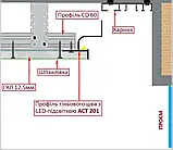 Профіль тіньового шва з лед підсвіткою ПТШЛ-14 без покриття (2500мм), фото 5