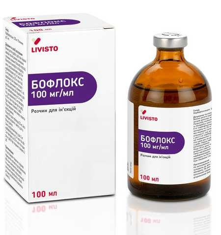 Розчин для ін'єкцій Бофлокс 10% Livisto 100 мл