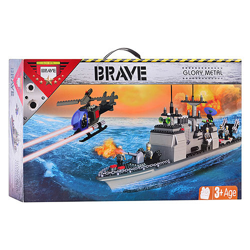 Конструктор 40601 (4 шт.) військовий корабель, фігурки 6 шт., у кор-ку, 61-35-9 см