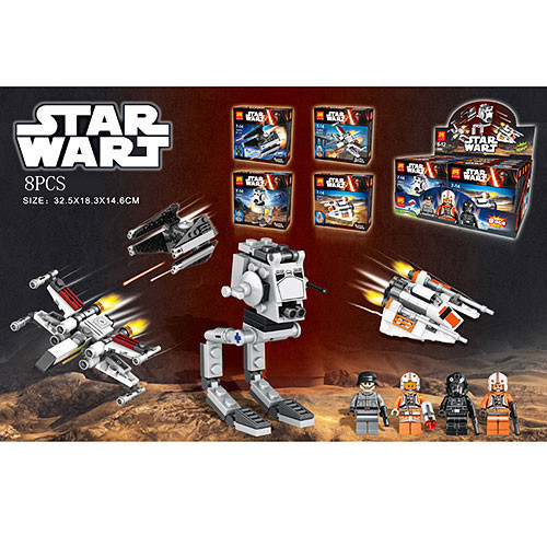 Конструктор 79185 (192 шт.) SW, космолет,фігурка, від67 до77де, у кор, 8 шт. (4 різновиди) у дисплеї, 32,5-14-18 см