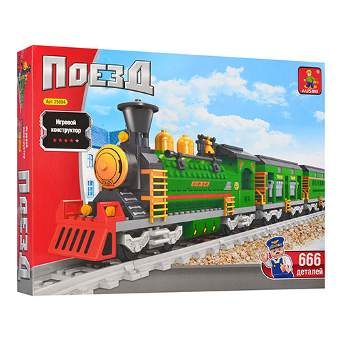 Конструктор AUSINI 25904 (6 шт.) поїзд, фігурка, 666де, у кор-ку, 49-38-7 см