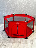 Манеж дитячий + КУЛЬКИ Sewen ЧЕРВОНИЙ Сухий басейн Дитячі манежі, фото 2