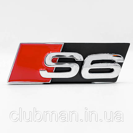 Емблема для решітки радіатора S6 AUDI (Ауді) - Хром 68 х 21 мм, фото 1
